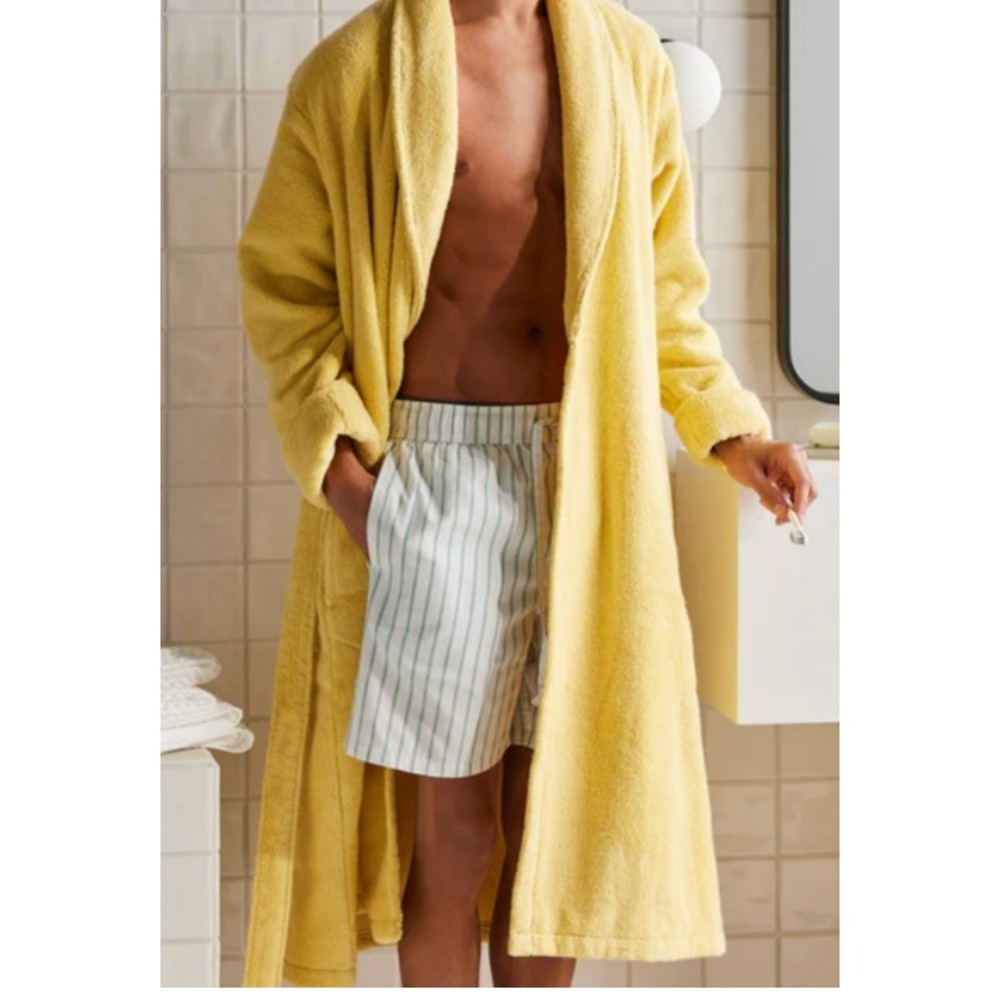 Brooklinen size L Super-Plush Robe Limited Ed. Color Golden Cotton Spa Unisex i